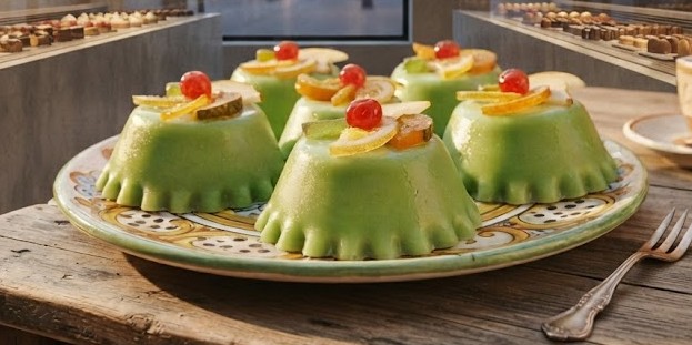 Cassatine siciliane al pistacchio con frutta candita